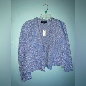 NWT TALBOTS JACKET BLAZER COTTON NAVY PETITE SIZE.SP